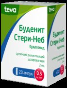 Буденит Стери-Неб, 0.5 мг/мл, суспензия для ингаляций дозированная, 2 мл, 20 шт.