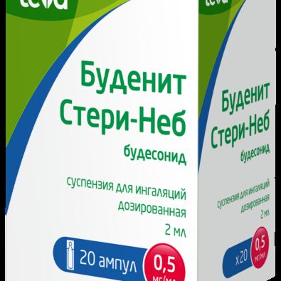 Буденит Стери-Неб, 0.5 мг/мл, суспензия для ингаляций дозированная, 2 мл, 20 шт.