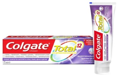 Colgate Паста зубная Total 12 Профессиональная Здоровье десен, паста зубная, 75 мл, 1 шт.