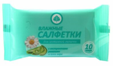 Салфетки влажные для интимной гигиены ромашка алоэ, салфетки влажные, 10 шт.