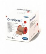 Omniplast Пластырь фиксирующий, 5мх5см, пластырь медицинский, тканевая основа, 1 шт.