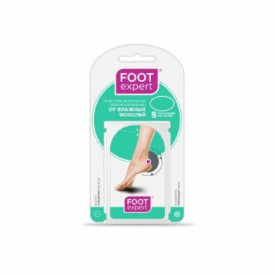 Foot Expert пластырь гидроколлоидный, 4,4х6,9см, пластырь, от влажных мазолей, 5 шт.