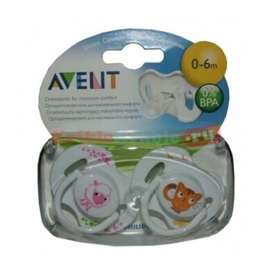 Соски-пустышки Philips AVENT Домашние животные, (83510) SCF182/23, 0-6 мес., в ассортименте, 2 шт.