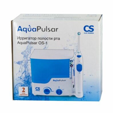 AquaPulsar Ирригатор для полости рта CS Medica OS-1, 2 режима работы, 4 насадки, 500 мл, 1 шт.