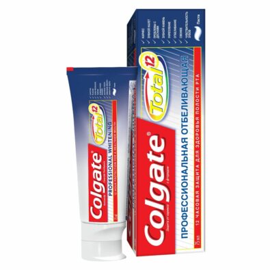 Colgate Паста зубная Total 12 Профессиональная Отбеливающая, паста зубная, 75 мл, 1 шт.