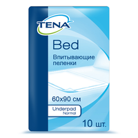 Пеленки впитывающие (простыни) TENA Bed Underpad, 90 смx60 см, Normal (2 капли), 10 шт.