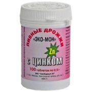 Пивные дрожжи Эко-мон с цинком, 0.5 г, таблетки, 100 шт.