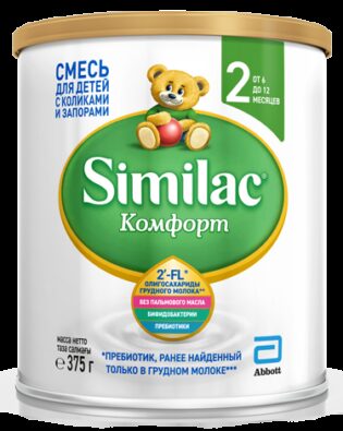 Similac Комфорт 2, для детей с 6 месяцев, смесь молочная сухая, 375 г, 1 шт.