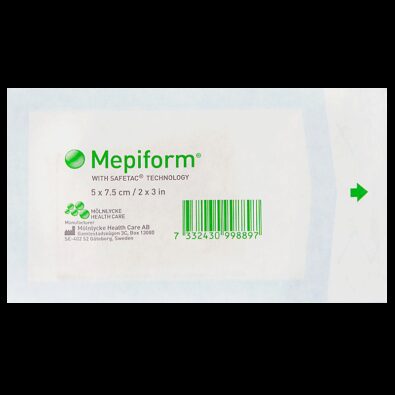 Mepiform повязка, 5см х 7.5см, нетканая основа, стерильно, 1 шт.