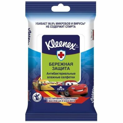 Kleenex Салфетки влажные антибактериальные, салфетки влажные, 10 шт.