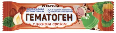 Витатека Гематоген Новый с лесным орехом, 40 г, 1 шт.