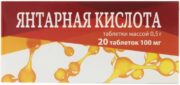 Янтарная Кислота, 100 мг, таблетки, 20 шт.