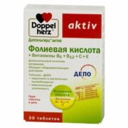 Доппельгерц актив Фолиевая кислота + Витамины B6+B12+C+E, 1.111 г, таблетки, 30 шт.