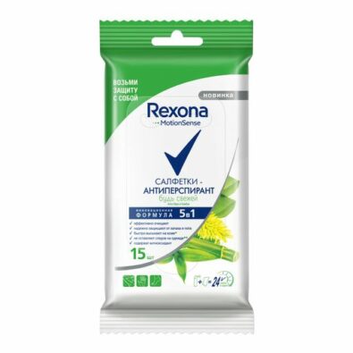 Rexona Салфетки-антиперспирант Алоэ вера, салфетки, 15 шт.