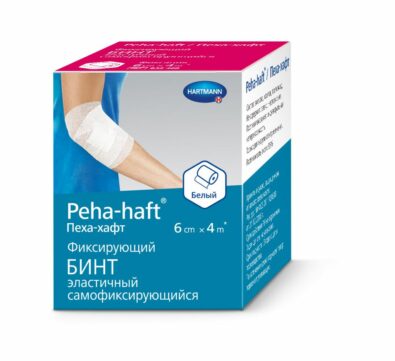 Peha-haft Бинт самофиксирующийся, 6смх4м, белого цвета, 1 шт.