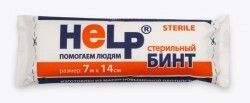 Бинт марлевый медицинский стерильный Help, 7 мх14 см, 1 шт.