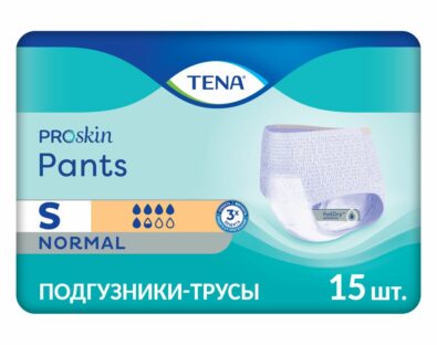 Подгузники-трусы для взрослых Tena Pants Normal, Small S (1), 65-85 см, 15 шт.