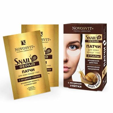 Novosvit Snail Repair Патчи с муцином улитки, для кожи вокруг глаз, 4 шт.