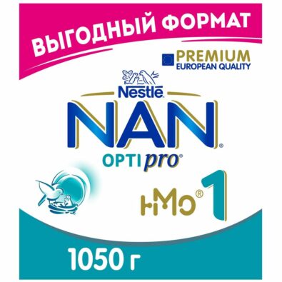 NAN 1 Optipro, для детей с рождения, смесь молочная сухая, с пробиотиками, 1050 г, 1 шт.