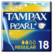 Tampax Pearl Regular тампоны с аппликатором, тампоны женские гигиенические, 18 шт.