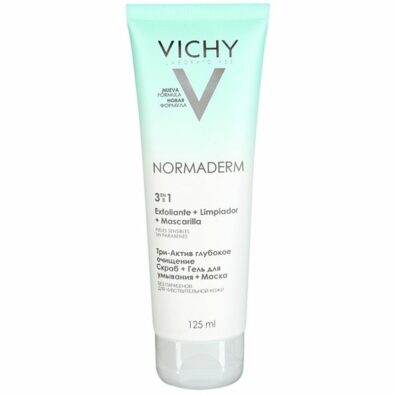 Vichy Normaderm Три-Актив глубокое очищение гель + скраб + маска, гель, 125 мл, 1 шт.