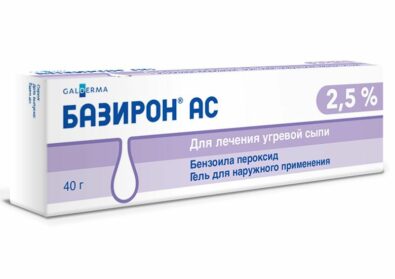 Базирон АС, 2.5%, гель для наружного применения, 40 г, 1 шт.