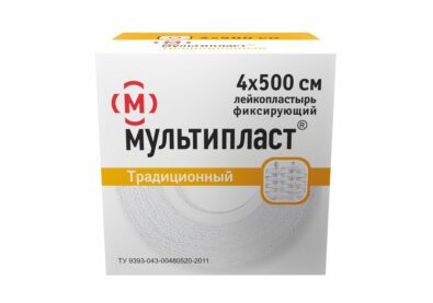 Мультипласт лейкопластырь фиксирующий, 4х500см, пластырь медицинский, 1 шт.