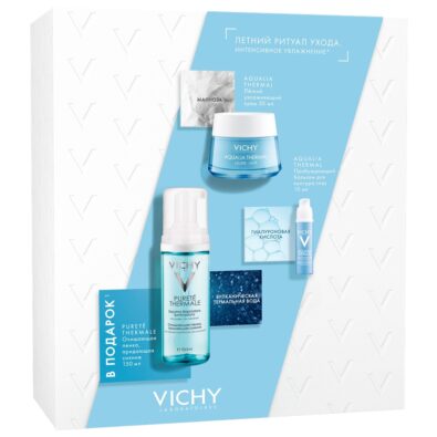 Vichy Aqualia Thermal набор, набор, крем легкий 50мл + бальзам д/глаз 15мл + пенка 150мл, 1 шт.