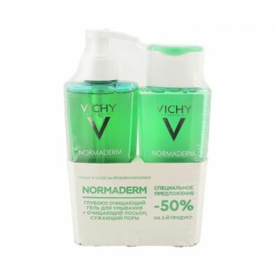 Vichy Normaderm Phytosolution Набор, набор, гель для умывания 200мл + лосьон сужающий поры 200мл, 1 шт.