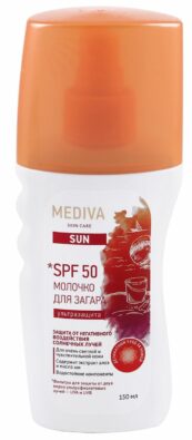 Mediva Sun Молочко для загара spf-50, молочко для тела, 150 мл, 1 шт.