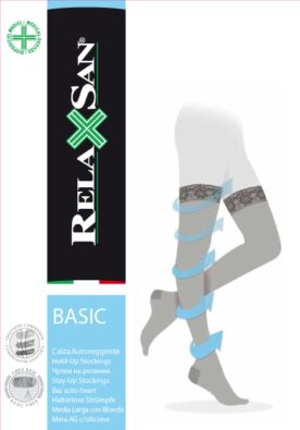 Relaxsan Stay-up 280 Open toe Чулки с открытым носком 2 класс компрессии, р. 5, арт. 1470S (22-27 mm Hg), 280 DEN (светло-телесного цвета, на резинке), пара, 1 шт.