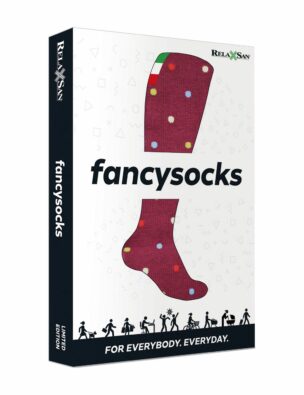 Relaxsan Fancy Cotton Socks Гольфы с хлопком 1 класс компрессии унисекс, р. 3, арт. 820 Fancy (18-22 mm Hg), бордо-горох, пара, 1 шт.