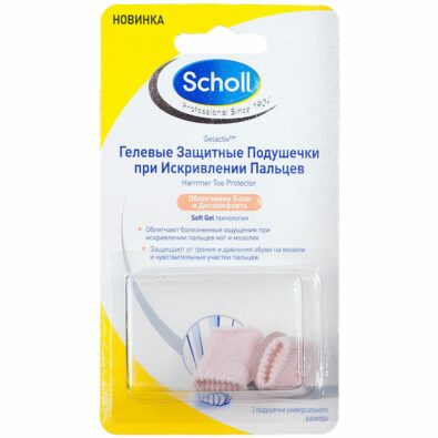 Scholl Гелевая защитная подушечка при искривлении пальцев, 2 шт.