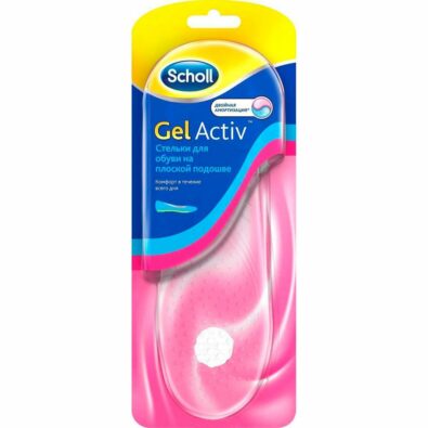 Scholl GelActiv стельки для обуви на плоской подошве, прозрачные, 2 шт.