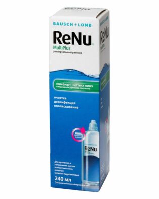 ReNu Multi Plus, раствор для обработки и хранения мягких контактных линз, 240 мл, 1 шт.