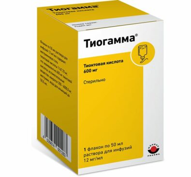 Тиогамма, 12 мг/мл, раствор для инфузий, 50 мл, 1 шт.