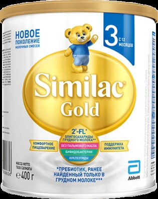 Similac Gold 3, для детей с 12 месяцев, напиток молочный сухой, 400 г, 1 шт.