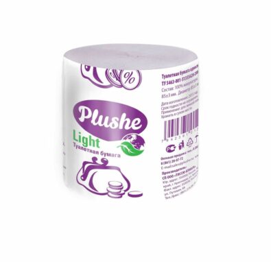 Plushe Light туалетная бумага, туалетная бумага классическая, однослойные, 1 шт.