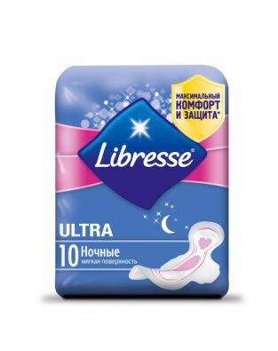 Libresse ultra night прокладки с мягкой поверхностью, прокладки гигиенические, 10 шт.