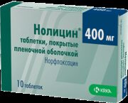 Нолицин, 400 мг, таблетки, покрытые пленочной оболочкой, 10 шт.