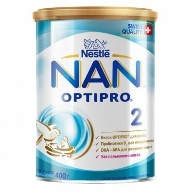 NAN 2 Optipro, для детей с 6 месяцев, смесь молочная сухая, с пробиотиками, 400 г, 1 шт.