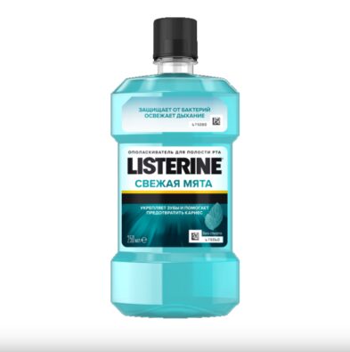 Listerine Свежая мята Ополаскиватель для полости рта, раствор для полоскания полости рта, 250 мл, 1 шт.