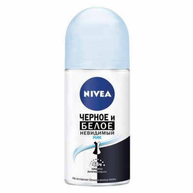 Nivea Антиперспирант шариковый Невидимая защита для черного и белого Pure, 50 мл, 1 шт.