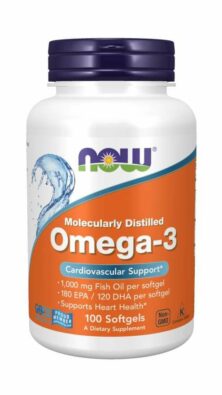 NOW Omega-3 Омега-3 1000 мг, 1000 мг, капсулы, 100 шт.