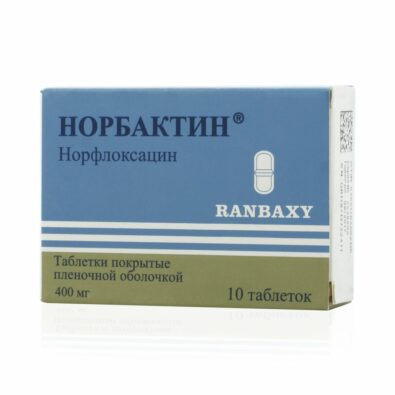 Норбактин, 400 мг, таблетки, покрытые пленочной оболочкой, 10 шт.