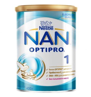 NAN 1 Optipro, для детей с рождения, смесь молочная сухая, с пробиотиками, 400 г, 1 шт.