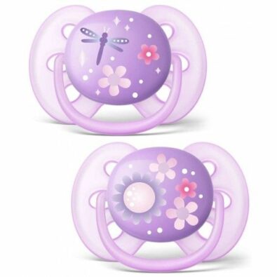 Соски-пустышки Philips Avent Ultra Soft, SCF227/22, 6-18 мес, для девочек, 2 шт.