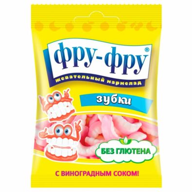 Фру-Фру мармелад Зубки, мармелад жевательный, с фруктовым соком, 30 г, 1 шт.