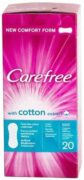 Carefree with Cotton Extract салфетки женские гигиенические с экстрактом хлопка, салфетки гигиенические, воздухопроницаемые, 20 шт.