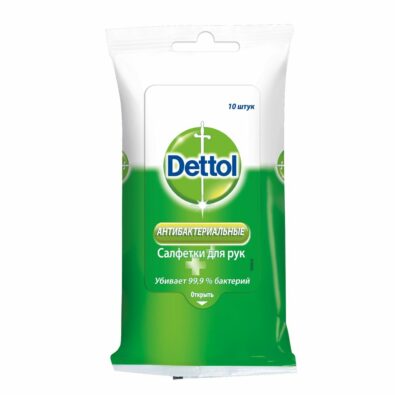 Dettol Салфетки влажные антибактериальные, салфетки, 10 шт.